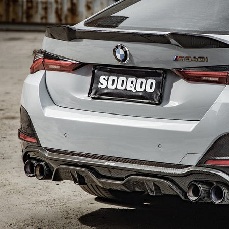 SOOQOO Diffuser SOOQOO BMW 4 Series G26 Rear Diffuser Dual Tips In Prepreg Carbon Fiber