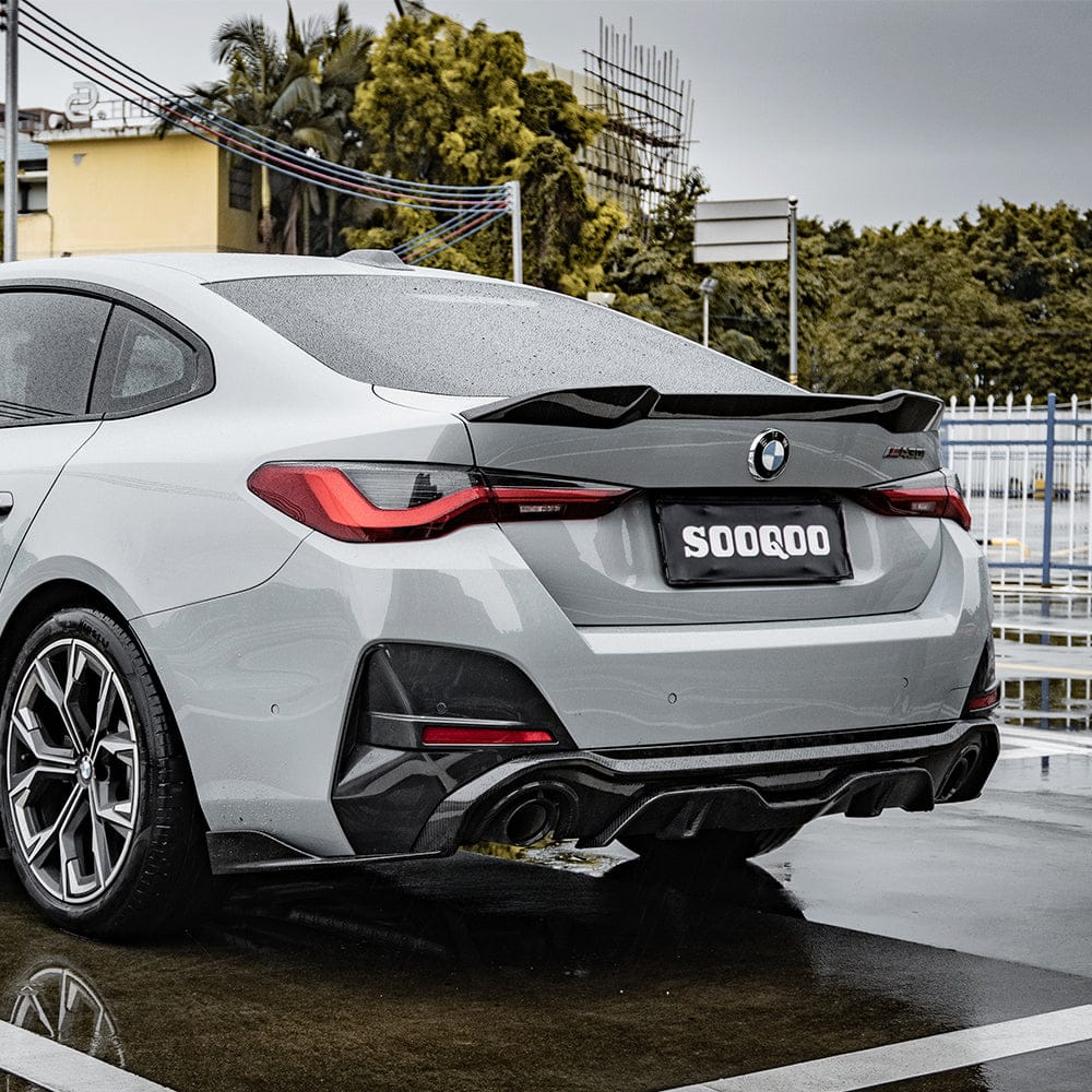 SOOQOO Diffuser SOOQOO BMW 4 Series G26 Rear Diffuser Single Tip In Prepreg Carbon Fiber