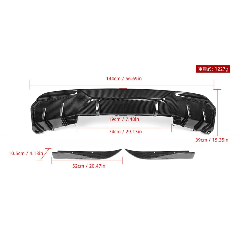 SOOQOO Diffuser SOOQOO BMW I4 G26 Rear Diffuser In Prepreg Carbon Fiber