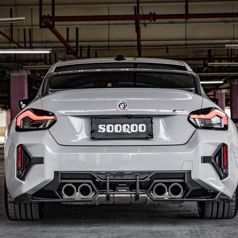 SOOQOO Diffuser SOOQOO BMW M2 G87 Rear Bumper Inserts In Prepreg Carbon Fiber