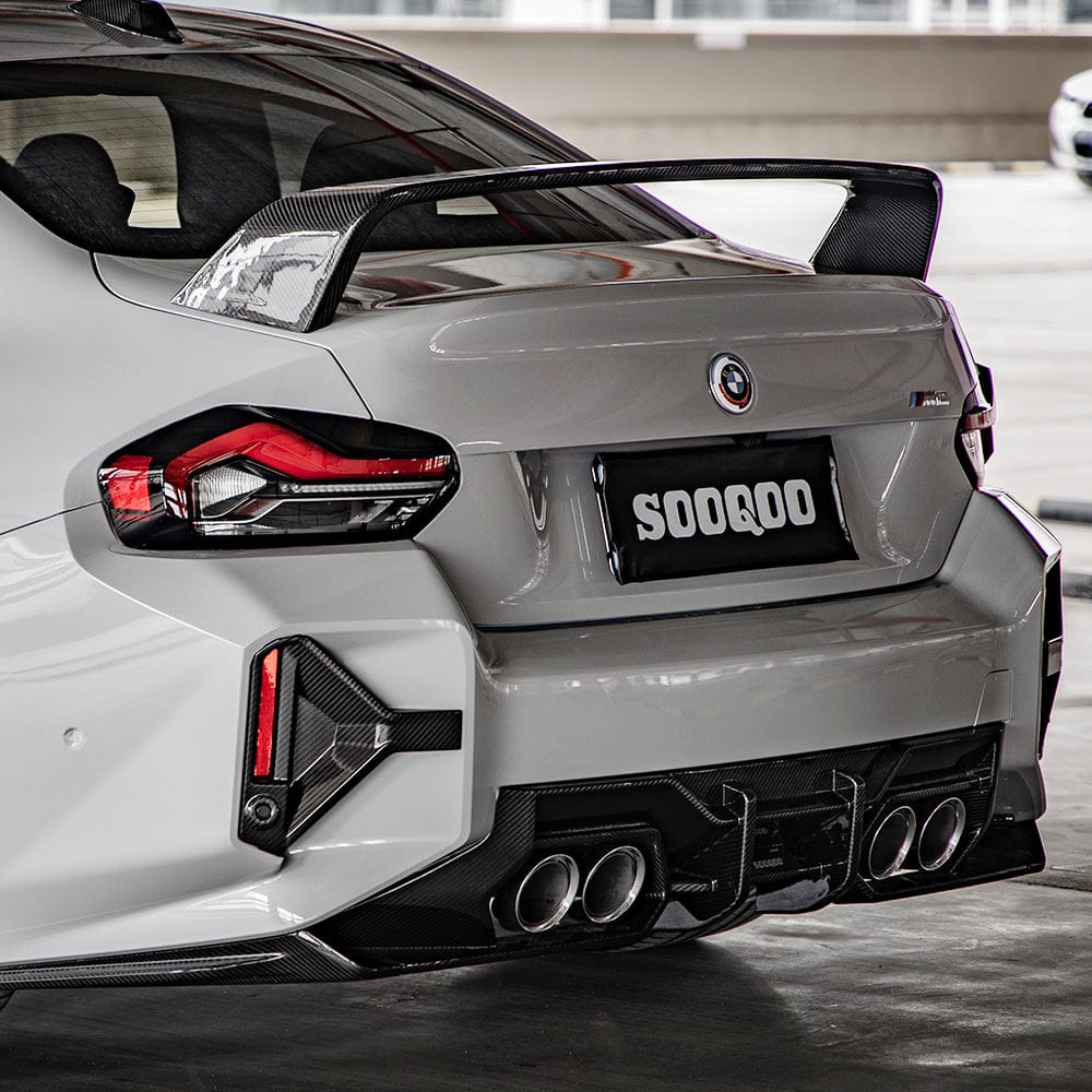 SOOQOO Diffuser SOOQOO BMW M2 G87 Rear Bumper Inserts In Prepreg Carbon Fiber