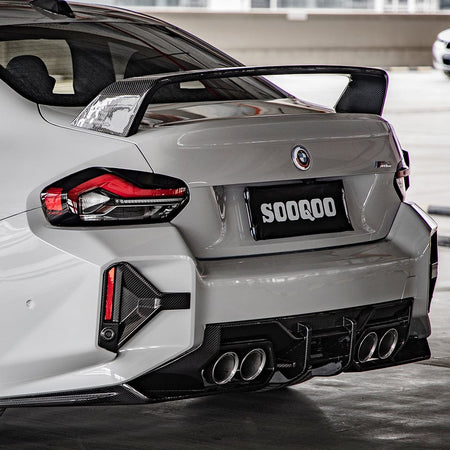 SOOQOO Diffuser SOOQOO BMW M2 G87 Rear Bumper Inserts In Prepreg Carbon Fiber