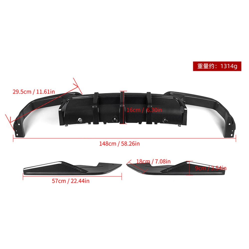 SOOQOO Diffuser SOOQOO BMW M8 F91 Rear Diffuser In Prepreg Carbon Fiber