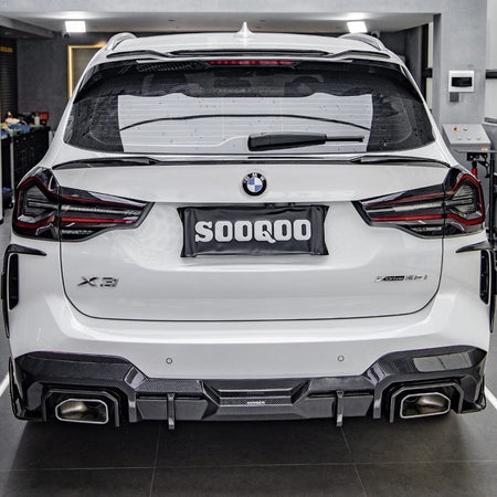 SOOQOO Diffuser SOOQOO BMW X3 G01 LCI Rear Diffuser In Prepreg Carbon Fiber