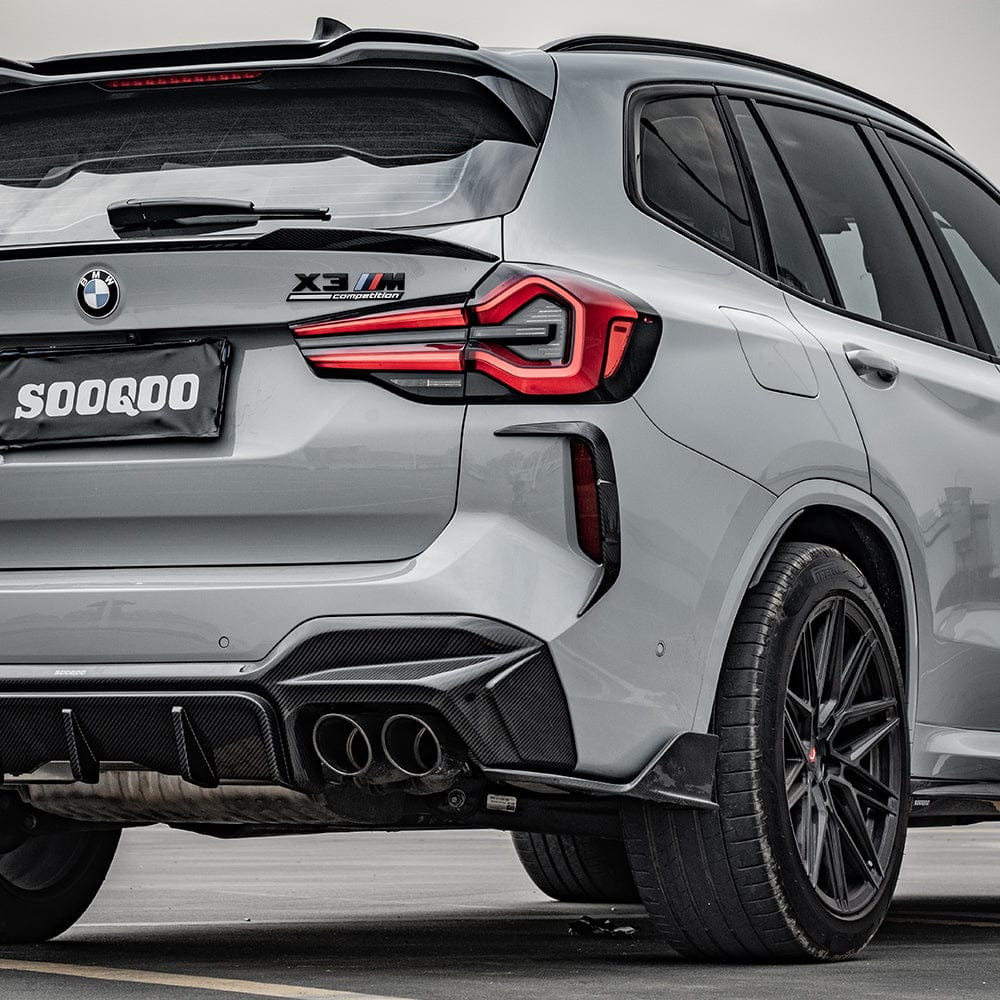 SOOQOO Diffuser SOOQOO BMW X3M F97 LCI Rear Diffuser In Prepreg Carbon Fiber