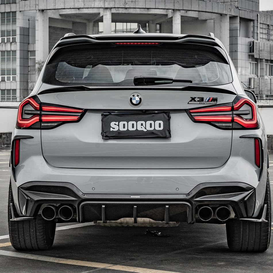 SOOQOO Diffuser SOOQOO BMW X3M F97 LCI Rear Diffuser In Prepreg Carbon Fiber