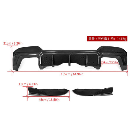 SOOQOO Diffuser SOOQOO BMW X3M F97 LCI Rear Diffuser In Prepreg Carbon Fiber