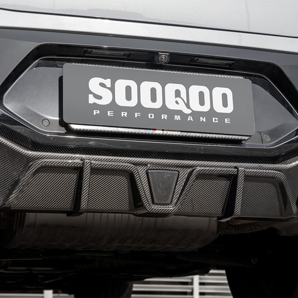 SOOQOO Diffuser SOOQOO BMW X4M F98 Facelift Rear Diffuser W/Brake Light In Prepreg Carbon Fiber