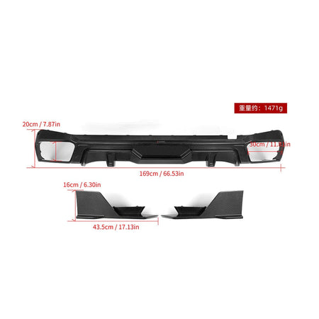 SOOQOO Diffuser SOOQOO BMW X5 G05 Rear Diffuser In Prepreg Carbon Fiber