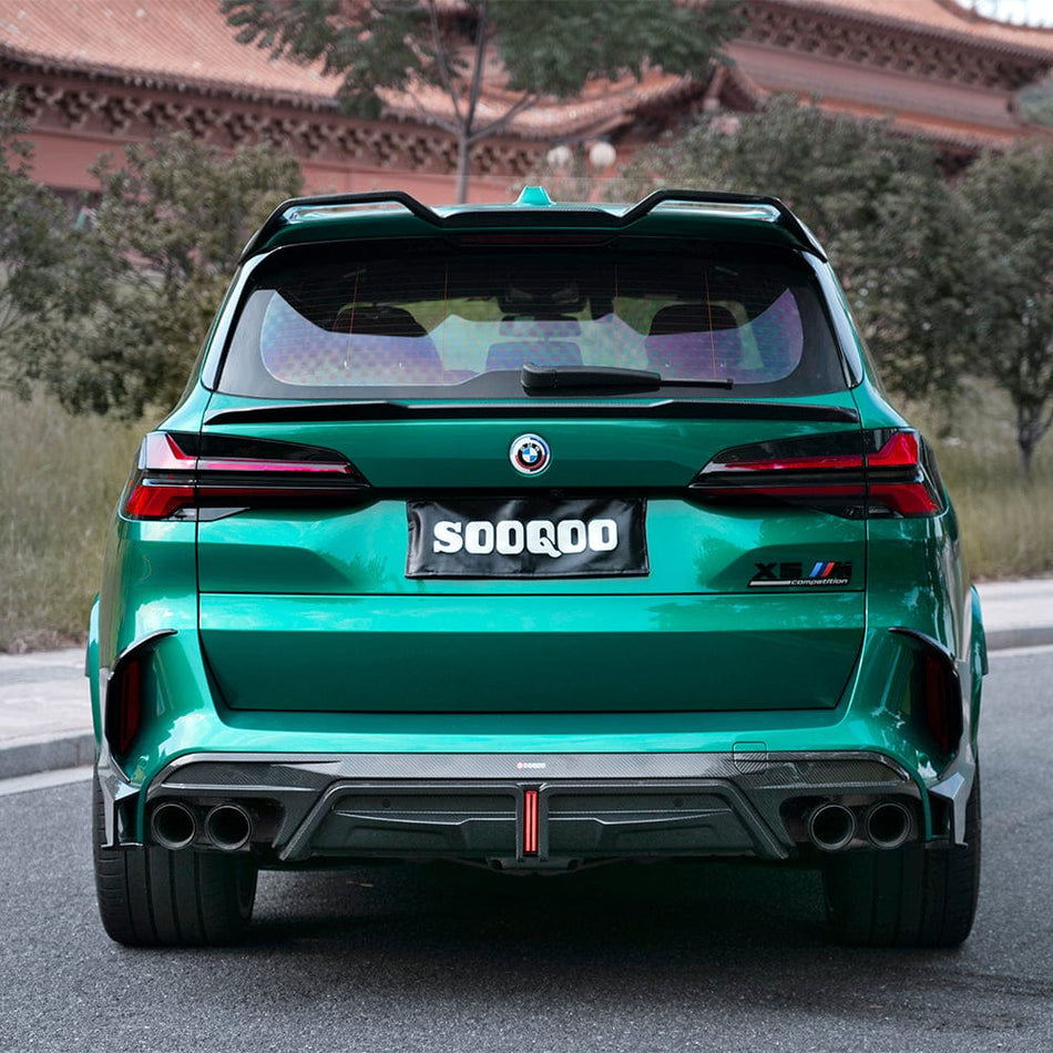SOOQOO Diffuser SOOQOO BMW X5M F95 Rear Diffuser W/Brake Light In Prepreg Carbon Fiber