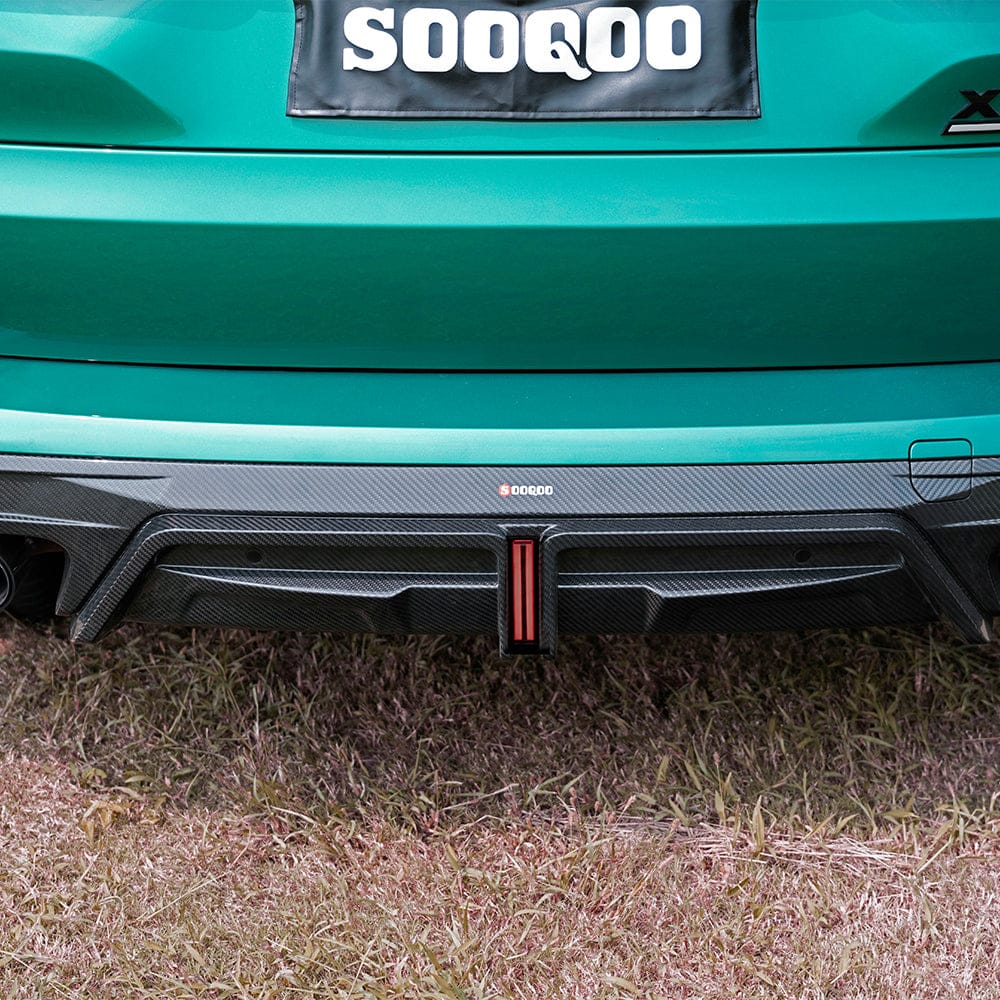 SOOQOO Diffuser SOOQOO BMW X5M F95 Rear Diffuser W/Brake Light In Prepreg Carbon Fiber