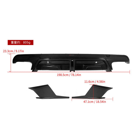 SOOQOO Diffuser SOOQOO BMW X5M F95 Rear Diffuser W/Brake Light In Prepreg Carbon Fiber