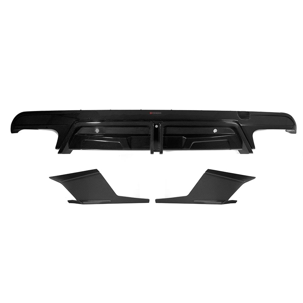 SOOQOO Diffuser SOOQOO BMW X5M F95 Rear Diffuser W/Brake Light In Prepreg Carbon Fiber