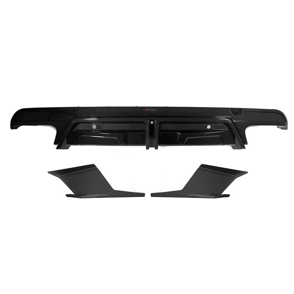 SOOQOO Diffuser SOOQOO BMW X5M F95 Rear Diffuser W/Brake Light In Prepreg Carbon Fiber