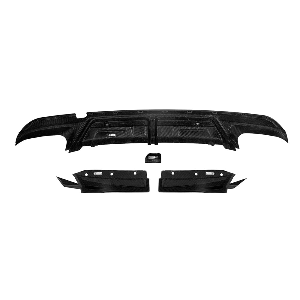 SOOQOO Diffuser SOOQOO BMW X5M F95 Rear Diffuser W/Brake Light In Prepreg Carbon Fiber