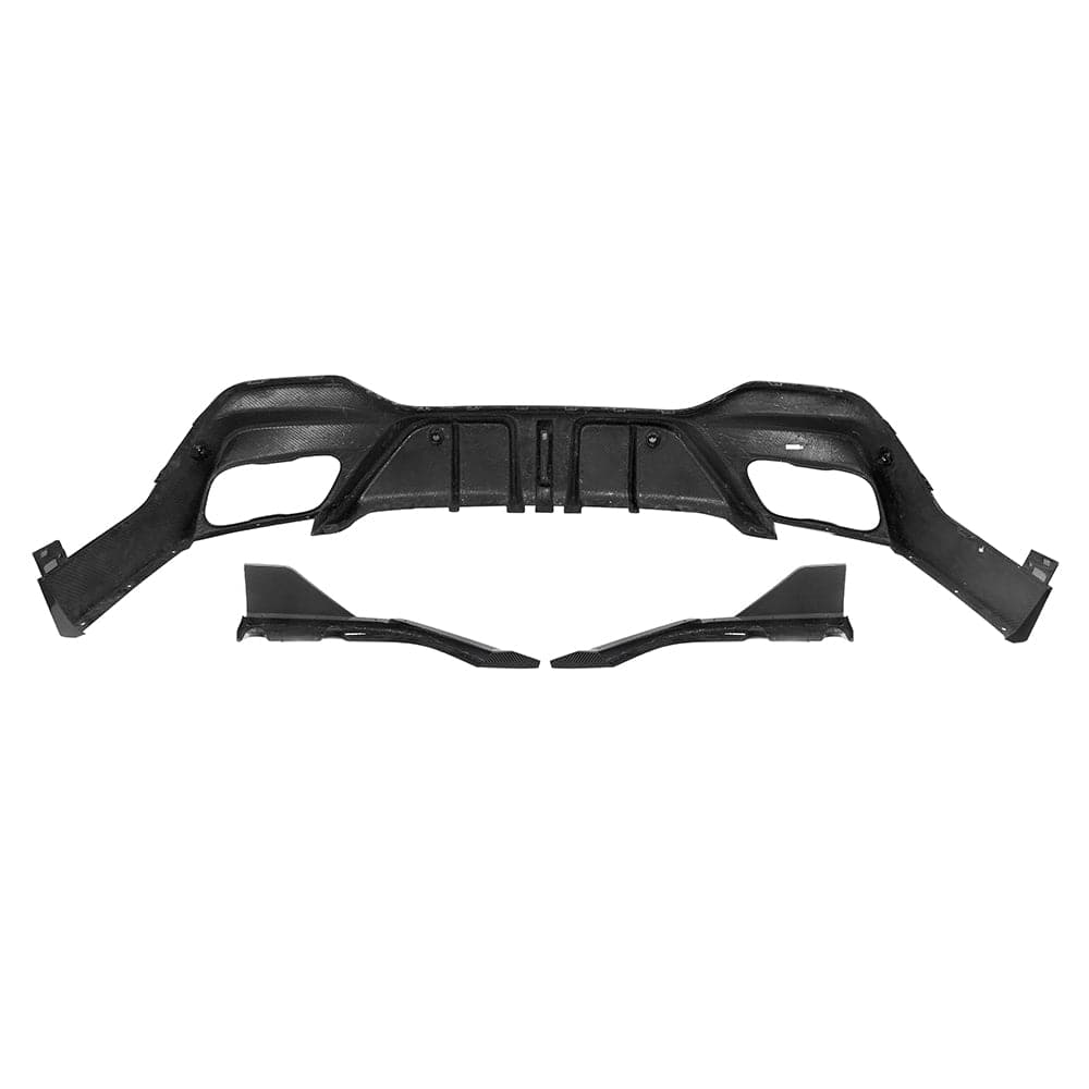 SOOQOO Diffuser SOOQOO BMW X6 G06 Rear Diffuser W/Brake Light In Prepreg Carbon Fiber
