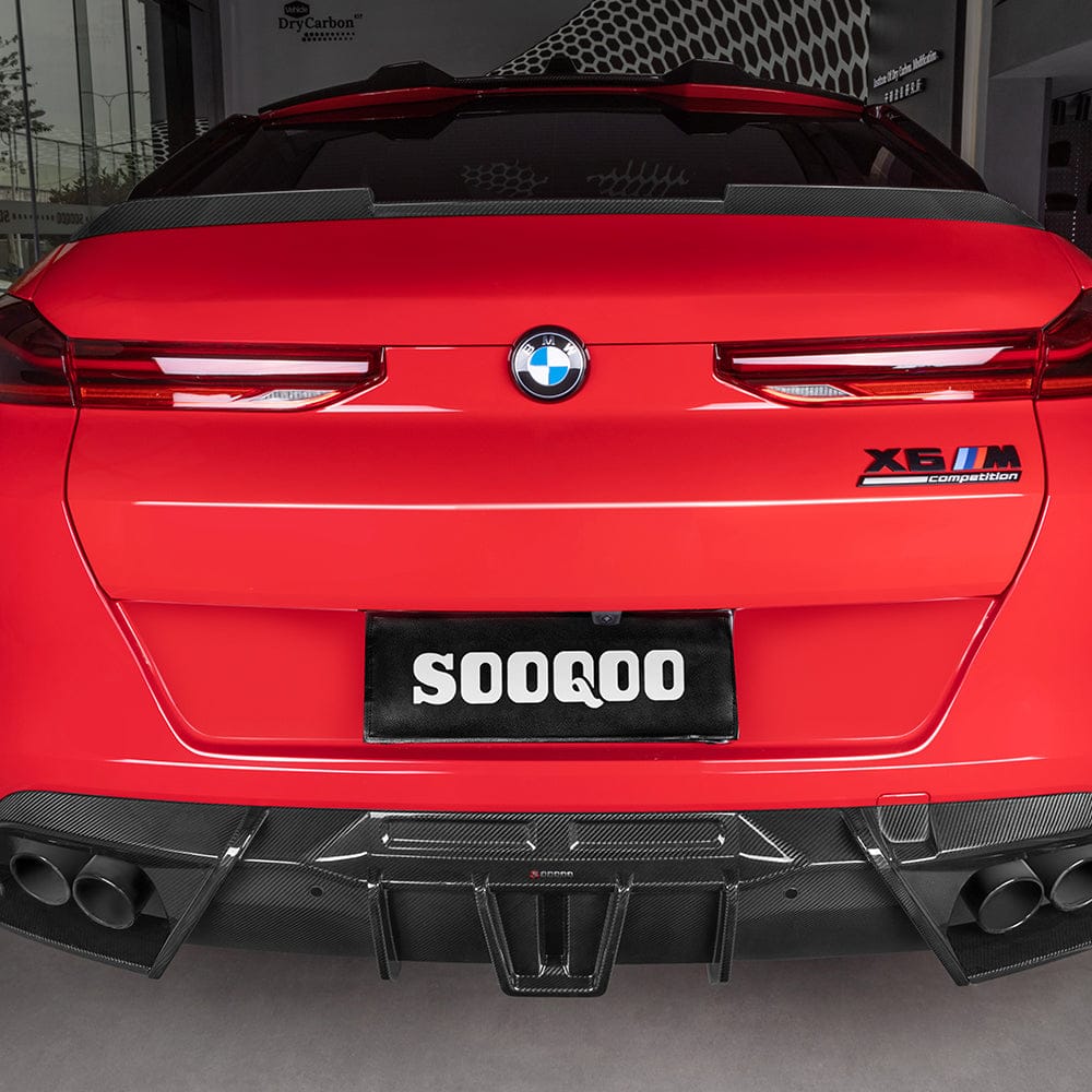 SOOQOO Diffuser SOOQOO BMW X6M F96 Rear Diffuser In Prepreg Carbon Fiber