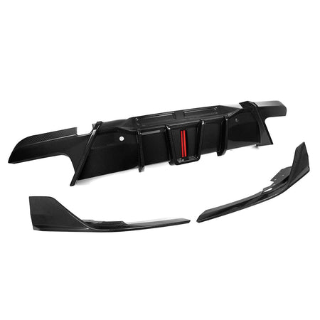SOOQOO Diffuser SOOQOO BMW X6M F96 Rear Diffuser W/Brake Light In Prepreg Carbon FIber