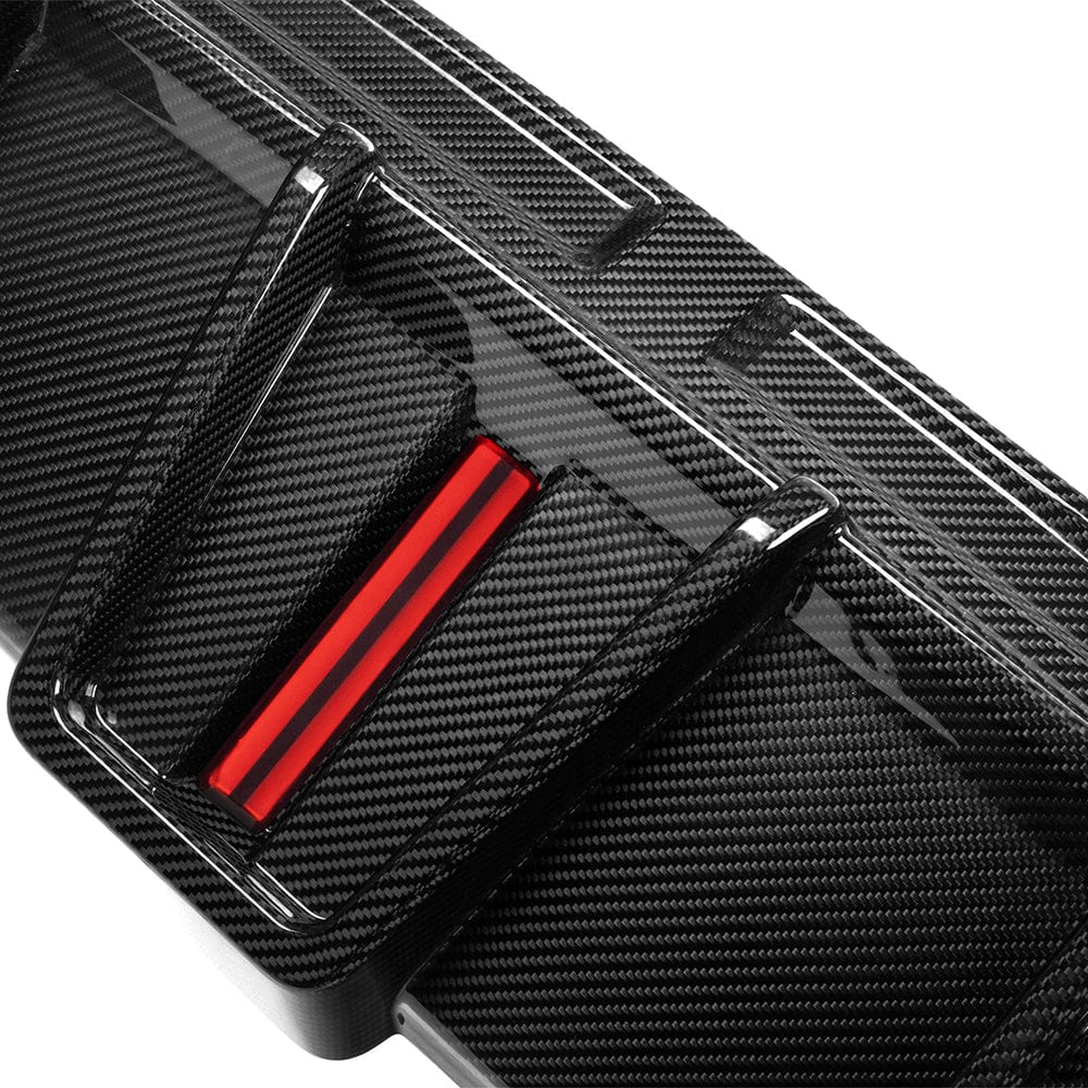 SOOQOO Diffuser SOOQOO BMW X6M F96 Rear Diffuser W/Brake Light In Prepreg Carbon FIber