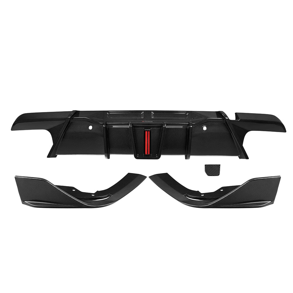 SOOQOO Diffuser SOOQOO BMW X6M F96 Rear Diffuser W/Brake Light In Prepreg Carbon FIber