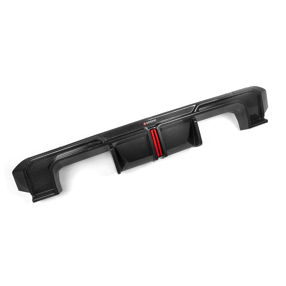 SOOQOO Diffuser SOOQOO V1 BMW M3 G80 Rear Diffuser W/Brake Light In Prepreg Carbon Fiber