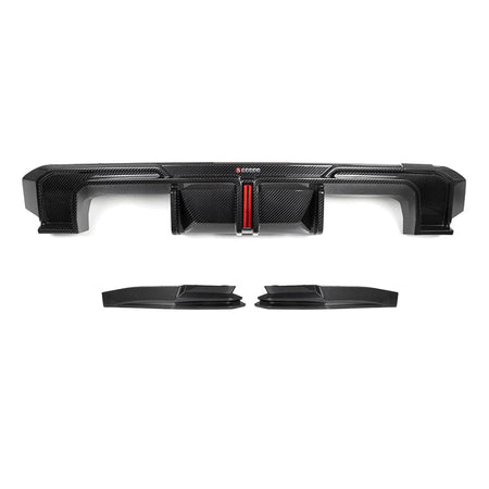 SOOQOO Diffuser SOOQOO V1 BMW M3 G80 Rear Diffuser W/Brake Light In Prepreg Carbon Fiber