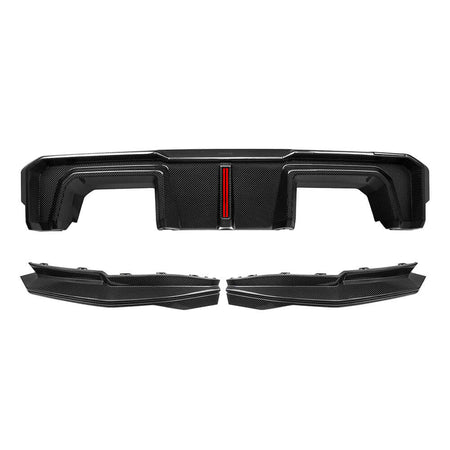 SOOQOO Diffuser SOOQOO V2 BMW M3 G80 Rear Diffuser W/Brake Light In Prepreg Carbon Fiber