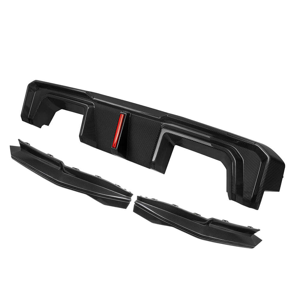 SOOQOO Diffuser SOOQOO V2 BMW M3 G80 Rear Diffuser W/Brake Light In Prepreg Carbon Fiber