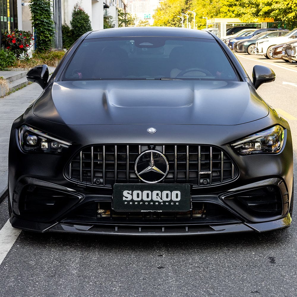 SOOQOO Front Bumper Trim SOOQOO MERCEDES-AMG CLE 53 C236 Front Bumper Inserts In Prepreg Carbon Fiber