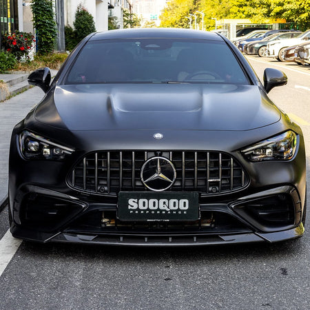 SOOQOO Front Bumper Trim SOOQOO MERCEDES-AMG CLE 53 C236 Front Bumper Inserts In Prepreg Carbon Fiber