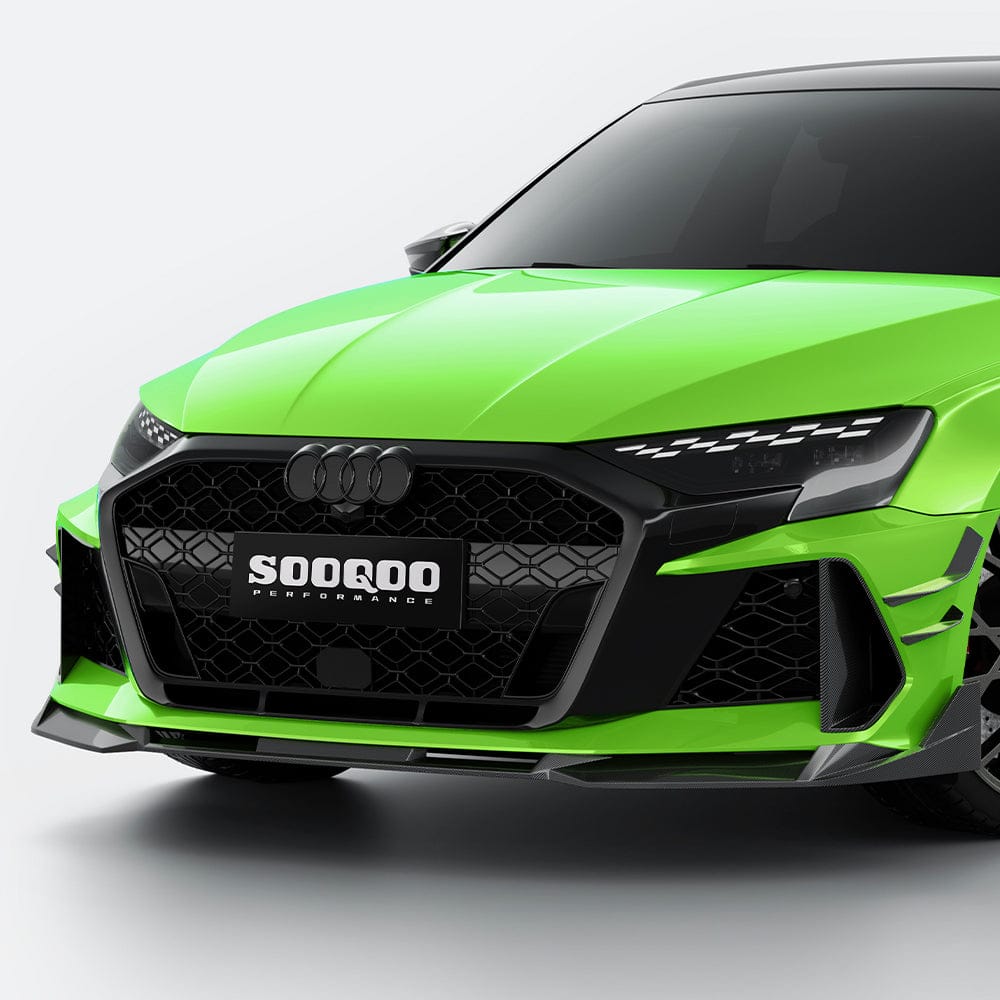 SOOQOO Front Lip SOOQOO AUDI RS3 8Y Facelift Front Lip In Prepreg Carbon Fiber