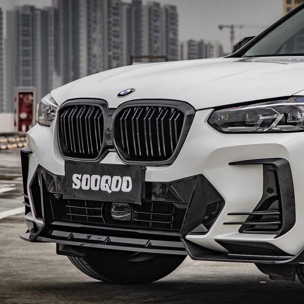 SOOQOO Front Lip SOOQOO BMW iX3 G08 Front Lip In Prepreg Carbon Fiber