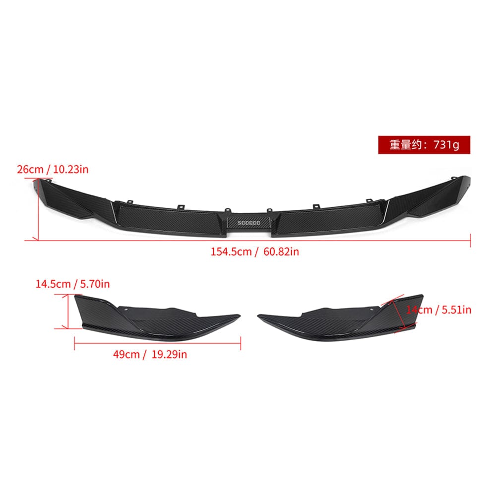 SOOQOO Front Lip SOOQOO BMW M8 F9x Front Lip In Prepreg Carbon Fiber