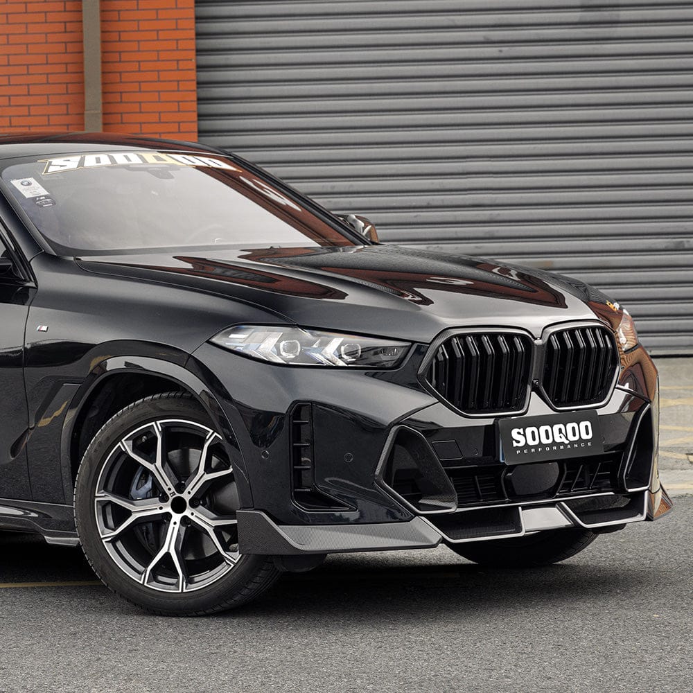 SOOQOO Front Lip SOOQOO BMW X6 G06 Facelift Front Lip In Prepreg Carbon Fiber