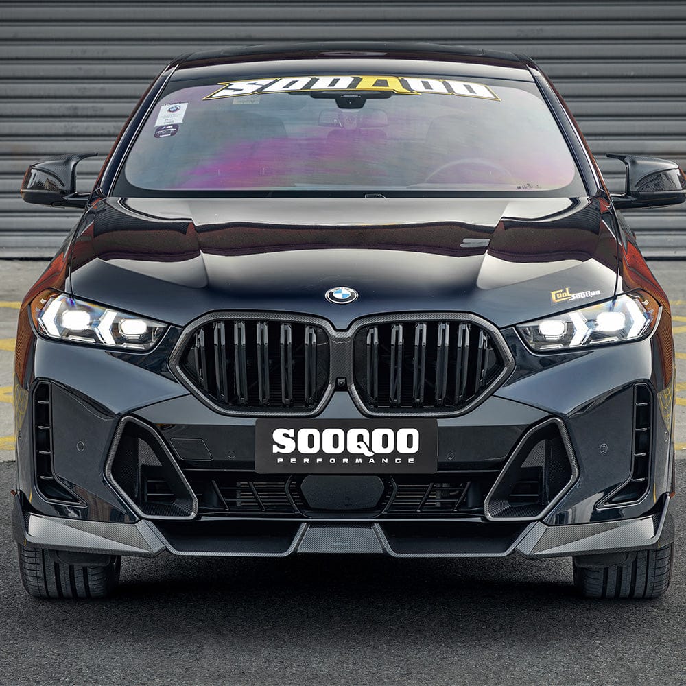 SOOQOO Front Lip SOOQOO BMW X6 G06 Facelift Front Lip In Prepreg Carbon Fiber