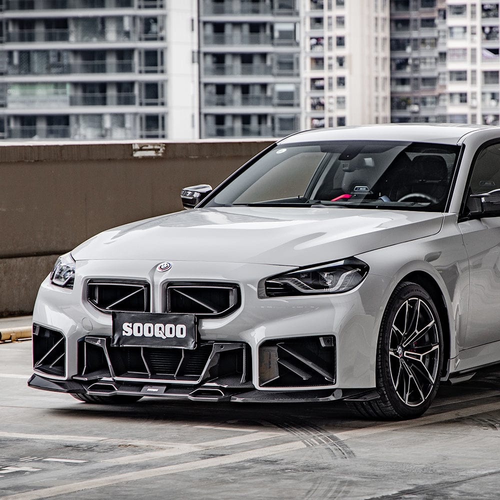 SOOQOO Front Lip SOOQOO V1 BMW M2 G87 Front Lip In Prepreg Carbon Fiber