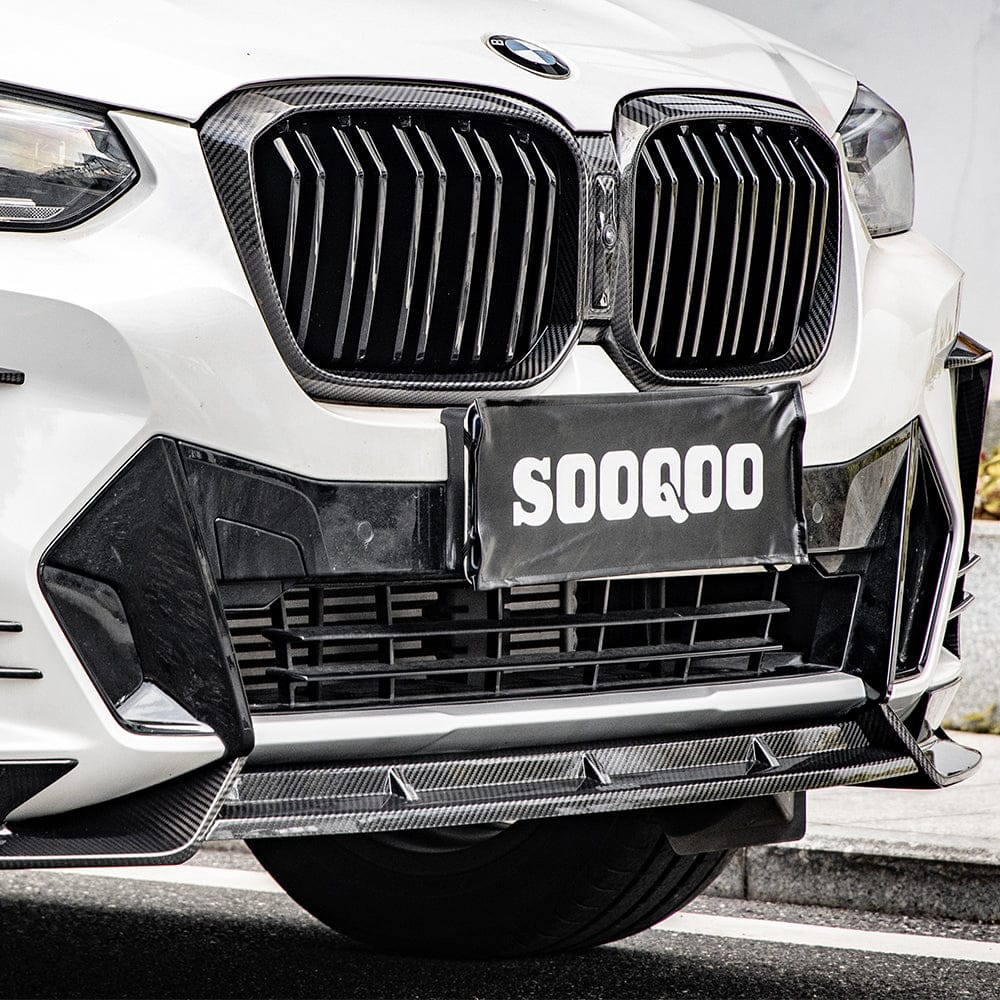 SOOQOO Front Lip SOOQOO V1 BMW X3 G01 LCI Front Lip In Prepreg Carbon Fiber