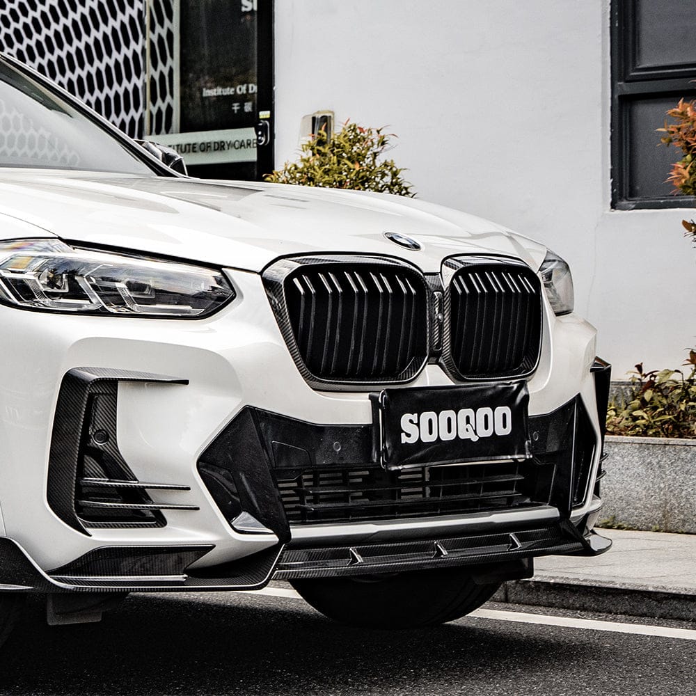 SOOQOO Front Lip SOOQOO V1 BMW X3 G01 LCI Front Lip In Prepreg Carbon Fiber