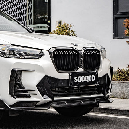 SOOQOO Front Lip SOOQOO V1 BMW X3 G01 LCI Front Lip In Prepreg Carbon Fiber