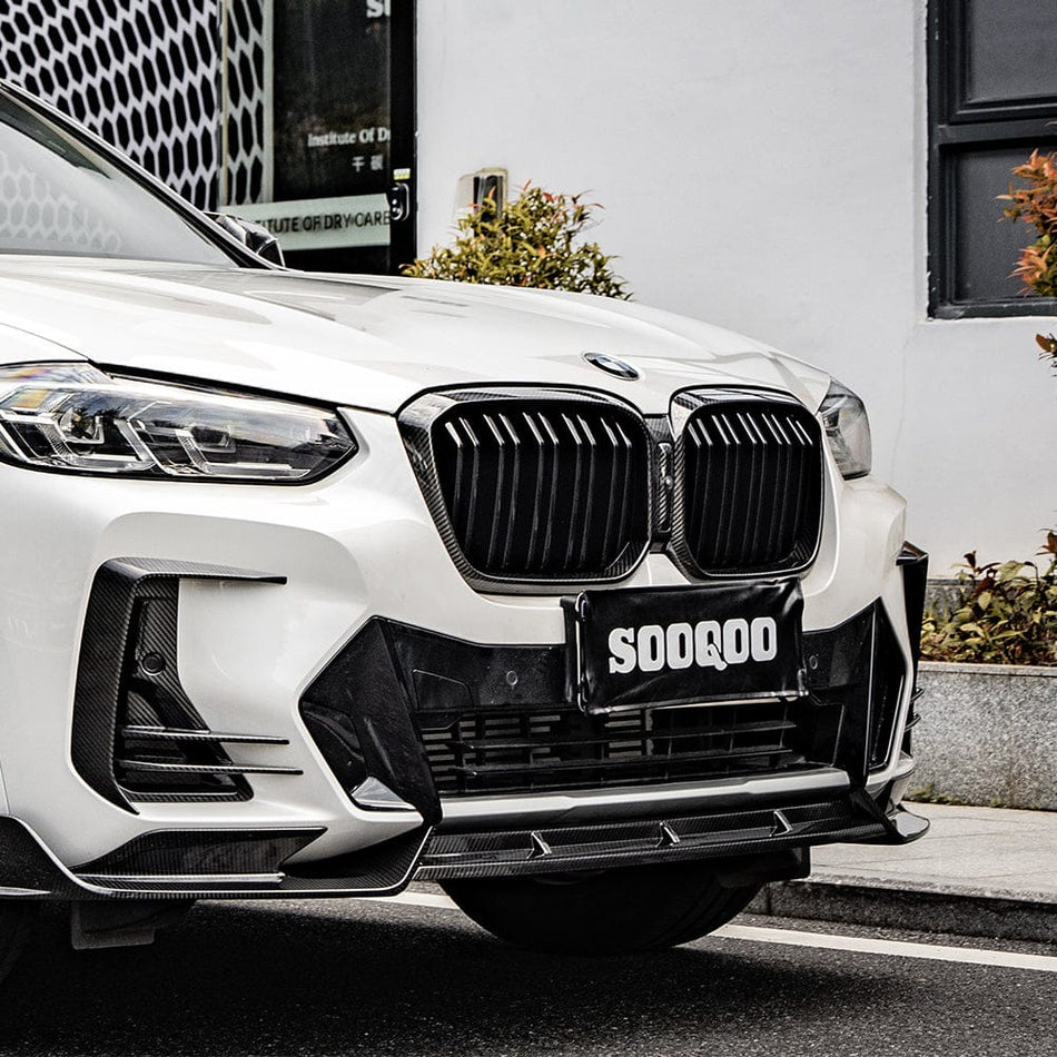 SOOQOO Front Lip SOOQOO V1 BMW X3 G01 LCI Front Lip In Prepreg Carbon Fiber