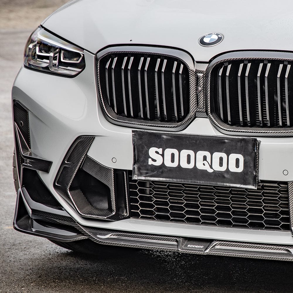 SOOQOO Front Lip SOOQOO V1 BMW X3M F97 LCI Front Lip In Prepreg Carbon Fiber