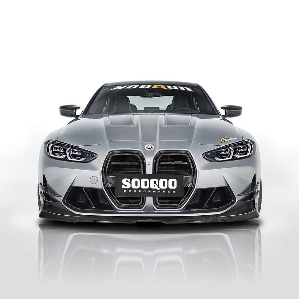 SOOQOO Front Lip SOOQOO V2 BMW G8x M3 M4 Front Lip In Prepreg Carbon Fiber