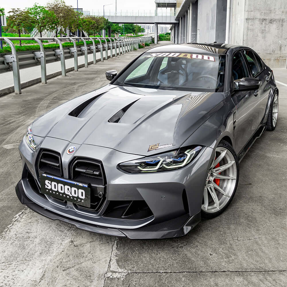 SOOQOO Front Lip SOOQOO V2 BMW G8x M3 M4 Front Lip In Prepreg Carbon Fiber