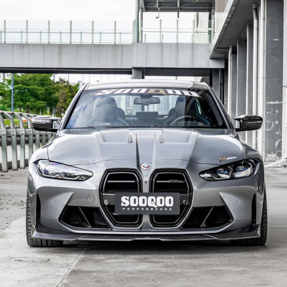 SOOQOO Front Lip SOOQOO V2 BMW G8x M3 M4 Front Lip In Prepreg Carbon Fiber