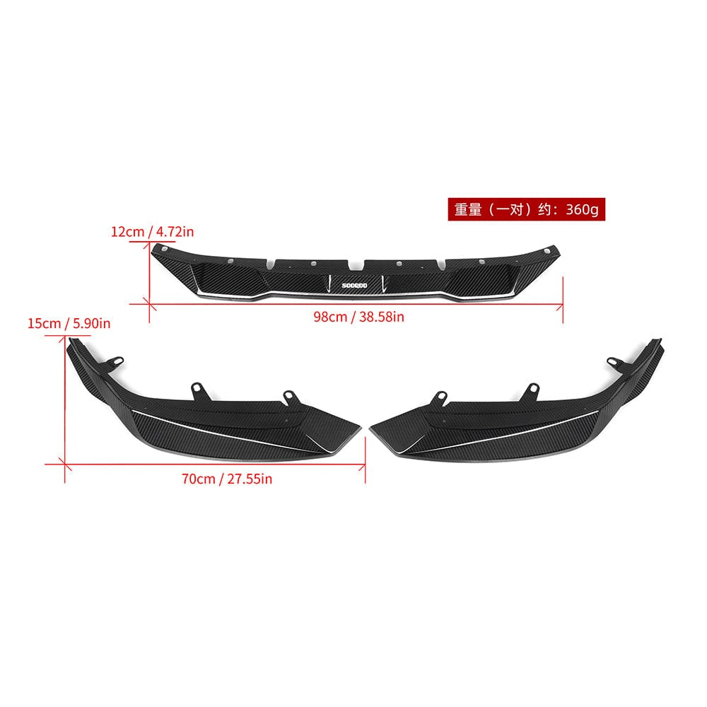 SOOQOO Front Lip SOOQOO V2 BMW M2 G87 Front Lip In Prepreg Carbon Fiber