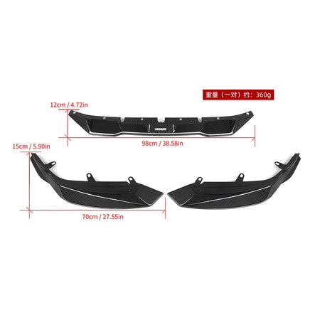 SOOQOO Front Lip SOOQOO V2 BMW M2 G87 Front Lip In Prepreg Carbon Fiber