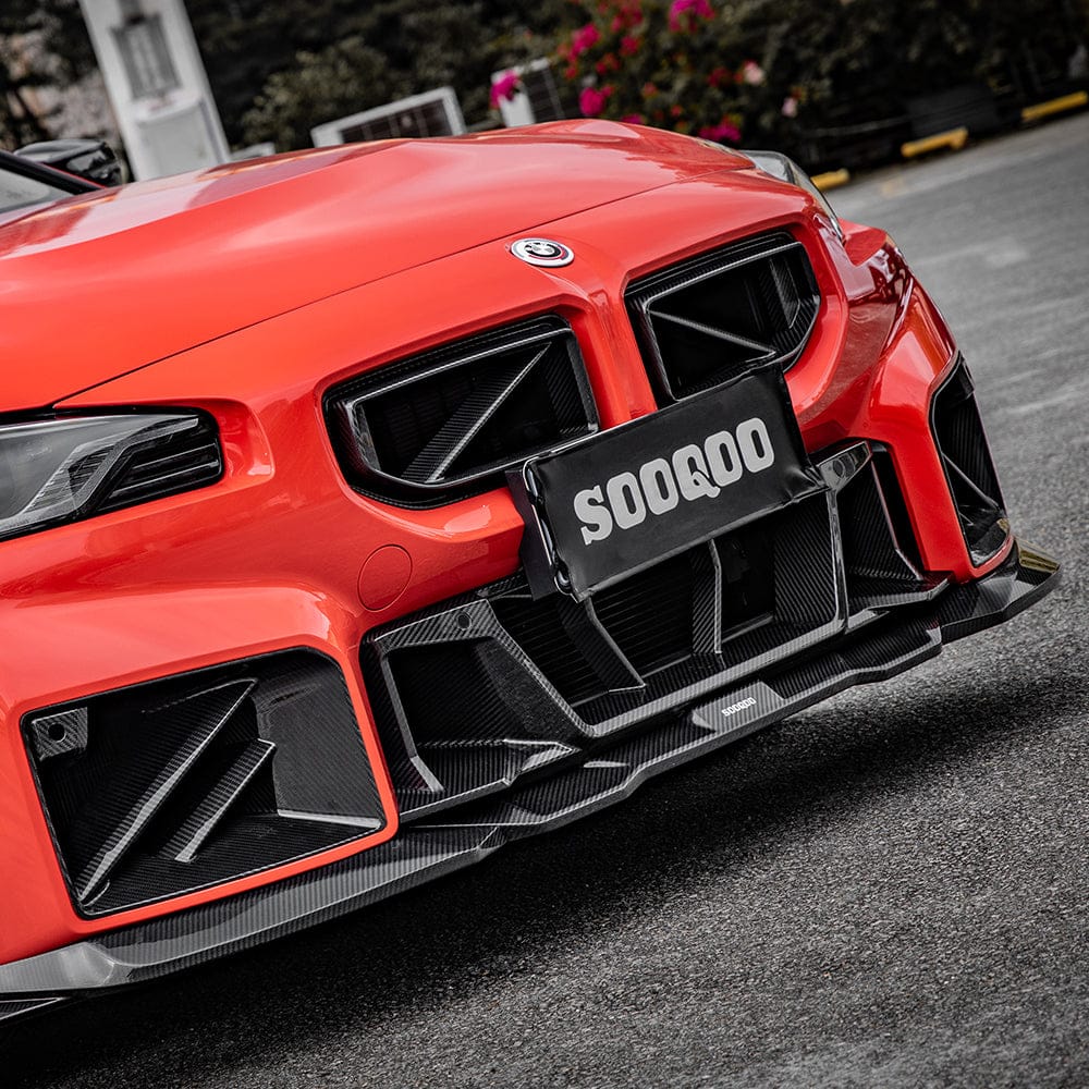 SOOQOO Front Lip SOOQOO V2 BMW M2 G87 Front Lip In Prepreg Carbon Fiber