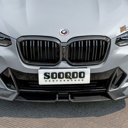 SOOQOO Front Lip SOOQOO V2 BMW X3 G01 X4 G02 LCI Front Lip In Prepreg Carbon Fiber