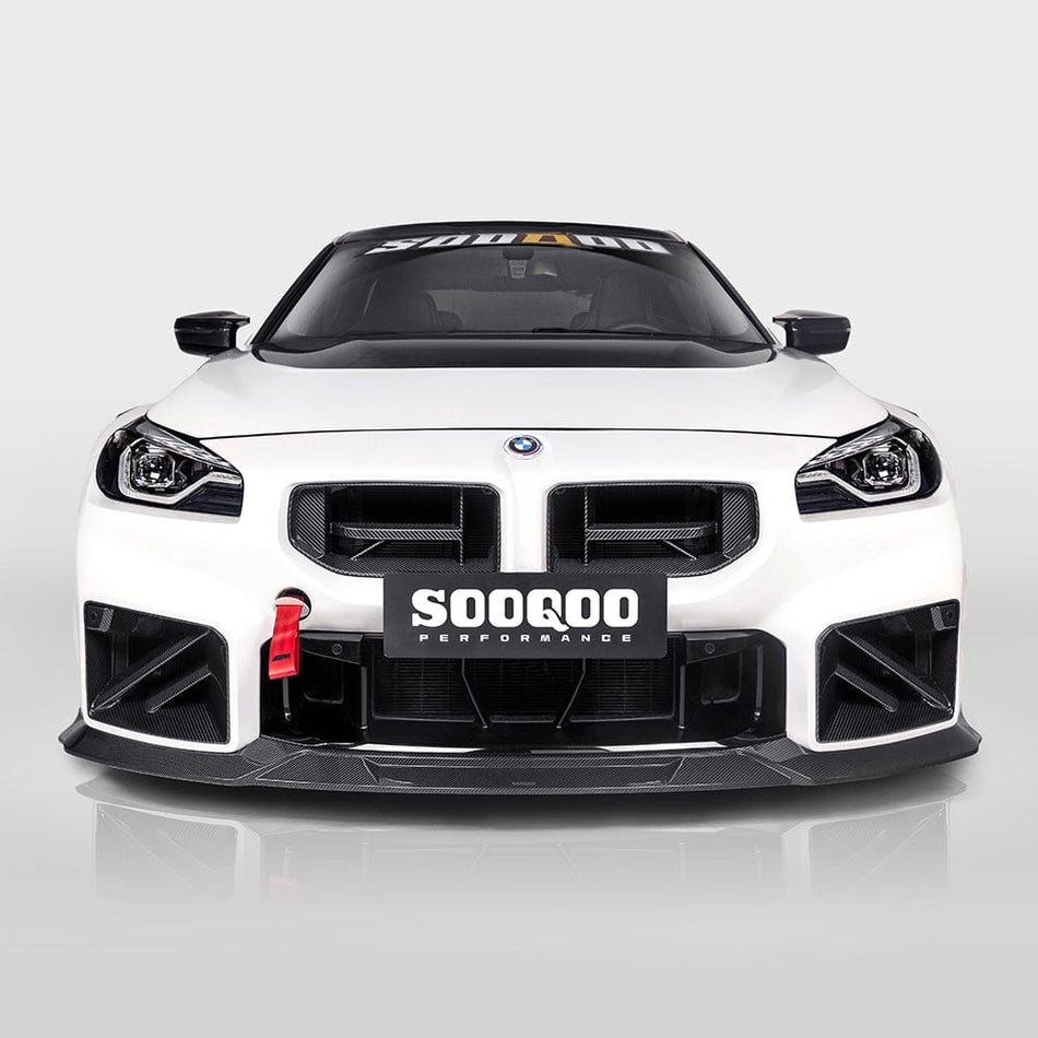 SOOQOO Front Lip SOOQOO V3 BMW M2 G87 Front Lip In Prepreg Carbon Fiber