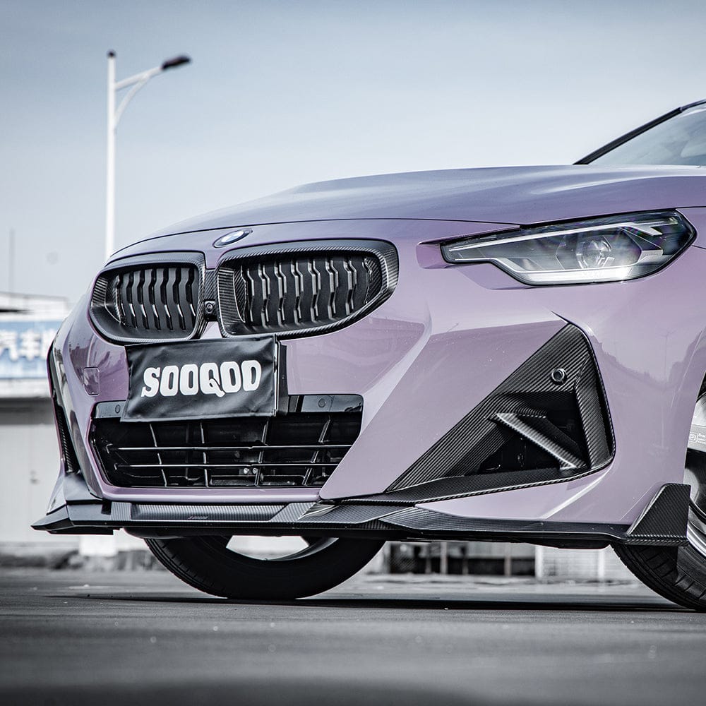 SOOQOO Front Splitter SOOQOO BMW 2 Series G42 Front Lip In Prepreg Carbon Fiber